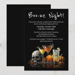 Invitation Cocktail Halloween   Soirée Boo-ze