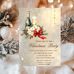 Invitation Cocktail Holly Berry Red Bow Company Noël