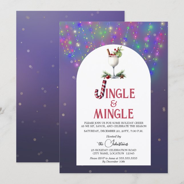 Invitation Cocktail Jingle & Mingle (Devant / Derrière)