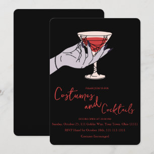 Invitation Cocktail Main de Sorcière Toile d'Araignée Soirée