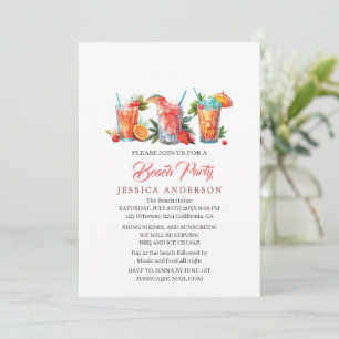 Invitation Cocktail mignon Verre Summer Beach Party