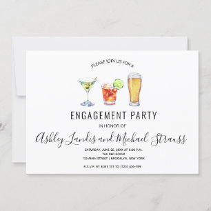 Invitation Cocktail mixte Boissons Engagement Partie Invitati