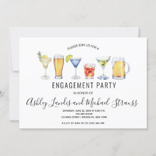 Invitation Cocktail mixte Boissons Engagement Partie Invitati
