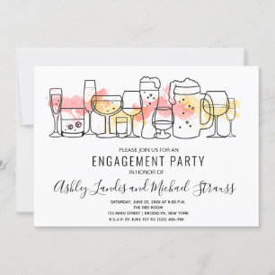 Invitation Cocktail mixte Boissons Engagement Partie Invitati