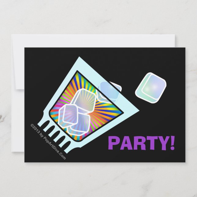 INVITATION COCKTAIL - OLD-FASHIONED - ROCHES EN VERRE (Devant)