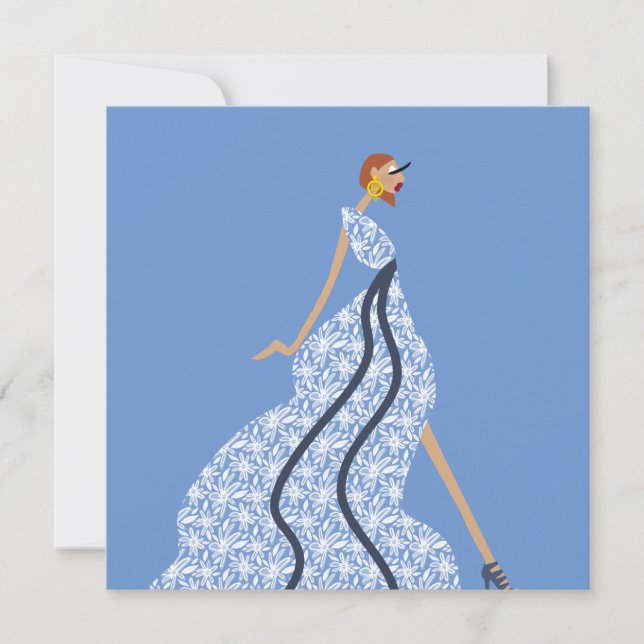 Invitation Cocktail Party Fashion Illustration Card (Devant)