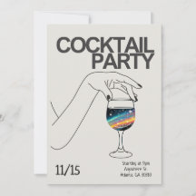Invitation Cocktail Party Invitation personnalisé