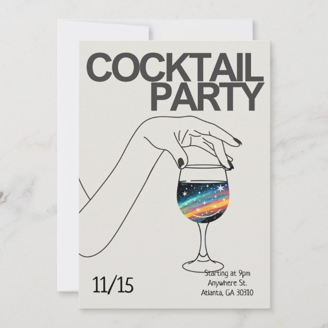 Invitation Cocktail Party Invitation personnalisé (Devant)
