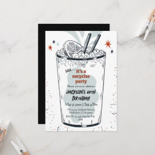 Invitation Cocktail retro boisson thème 60ème anniversaire su