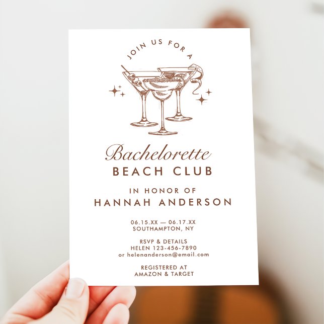 Invitation Cocktail Rétro Marron Vintage Week-end Enterrement (Créateur téléchargé)