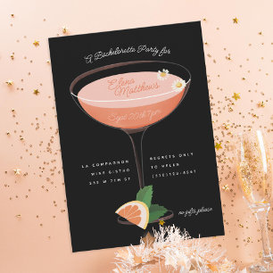 Invitation Cocktail rose Bachelorette Party