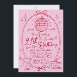 Invitation Cocktail Scribble Dessiné À La Main 21e À Tout Âge<br><div class="desc">Célébrez votre 22e anniversaire en style avec cette invitation chic à boules Disco Rose. Dotée d'un design disco ludique, d'un verre à martini et d'illustrations de gâteaux sur un arrière - plan rose vif, cette invitation personnalisable est parfaite pour une fête festive et amusante. Personnalisez facilement le texte pour inclure...</div>