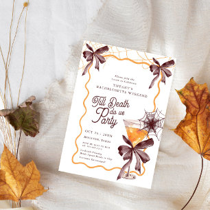Invitation Cocktail Till Death Bow Halloween Bacheloerette