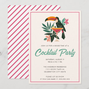 Invitation Cocktail tropical Jardin de fête Boissons d'été