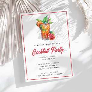 Invitation Cocktail tropical Jardin de fête Boissons d'été