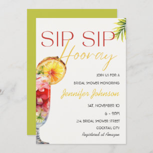 Invitation Cocktail tropical Sip Sip Hooray Fête des mariées