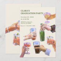 Cocktail vintage coloré applaudissements Graduatio