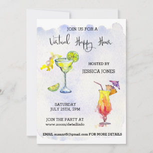 Invitation Cocktail virtuel de Quarantaine pour une Soirée He