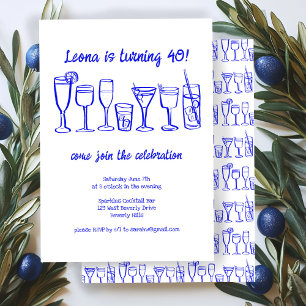 Invitation Cocktail Whimsical Boissons Personnalisé Anniversa