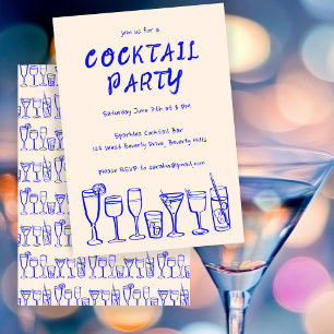 Invitation Cocktail Whimsical Boissons Personnalisé Anniversa