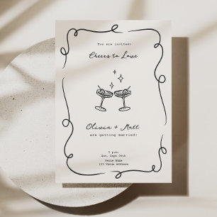 Invitation Cocktail Whimsical minimaliste Mariage