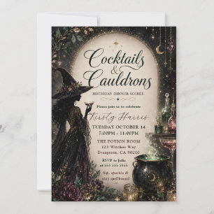 Invitation Cocktails & Chaudrons Soirée d'anniversaire