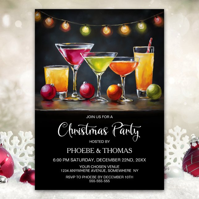Invitation Cocktails Christmas Party (Créateur téléchargé)