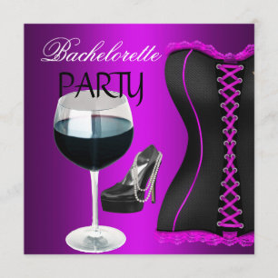 Invitation Cocktails de Fête de Fiançailles Corset Magenta No
