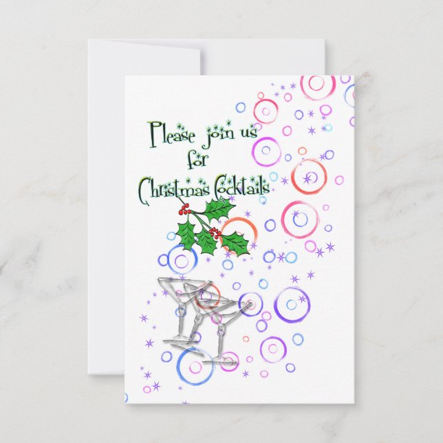 Invitation cocktails de Noël d'invitation (Devant)