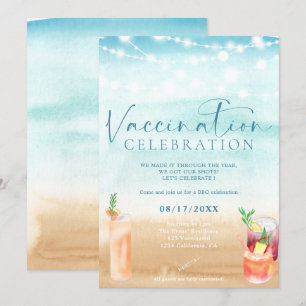 Invitation cocktails de plage Célébration de vaccins