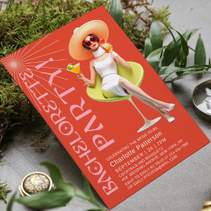 Invitation Cocktails élégants Retro Bachelorette Party