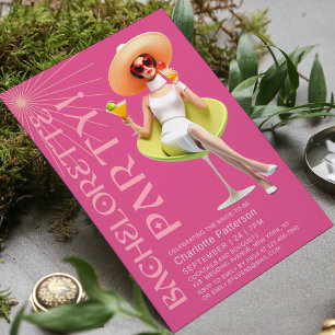 Invitation Cocktails élégants Retro Bachelorette Party
