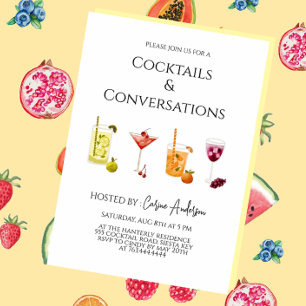 Invitation Cocktails et conversation amusants