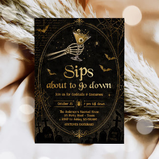 Invitation Cocktails et Costumes Brasse Boos Alcool Halloween
