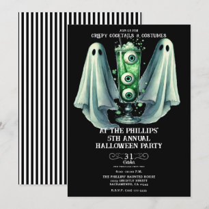 Invitation Cocktails et costumes déplaisants Fête d'Halloween