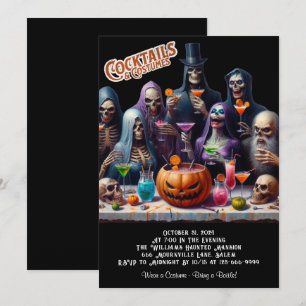 Invitation Cocktails et costumes Fête d'Halloween