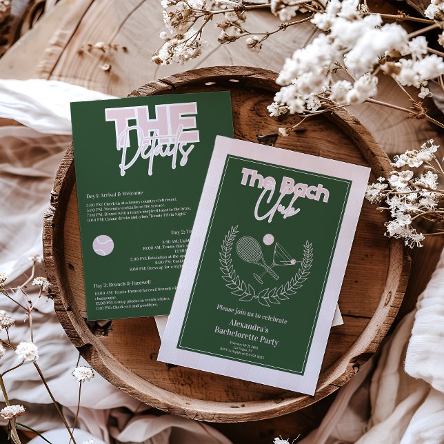 Invitation Cocktails Et Country Clubs Bachelorette Itinéraire (Créateur téléchargé)