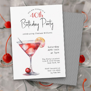 Invitation Cocktails et fête du 40e anniversaire
