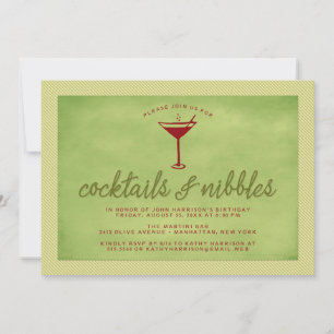 Invitation Cocktails et Nibbles Red Green Holiday Party