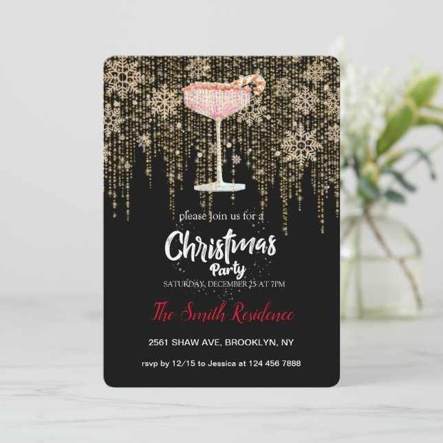 Invitation Cocktails Festive Boissons Cute (Debout devant)