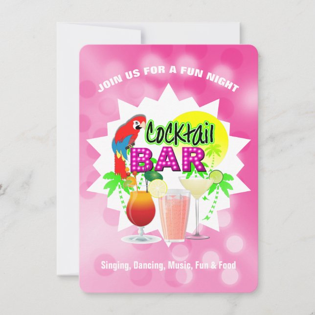 Invitation Cocktails Fête Anniversaire Grosse Fête (Devant)