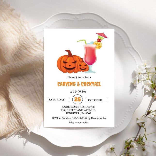 Invitation Cocktails Halloween et Soirée des adultes (Créateur téléchargé)