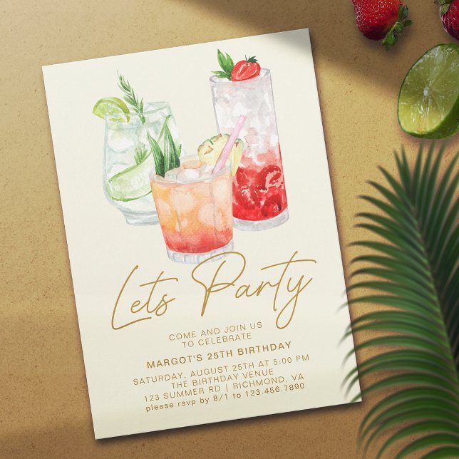 Invitation Cocktails | Moderne Simple N'Importe Quel Âge Adul (Créateur téléchargé)