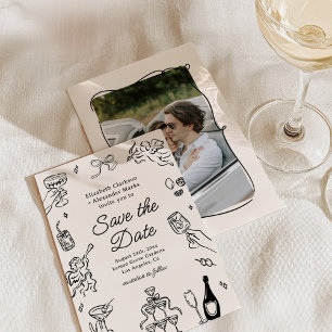 Invitation Cocktails Quirky & Whimsical Enregistrer la date