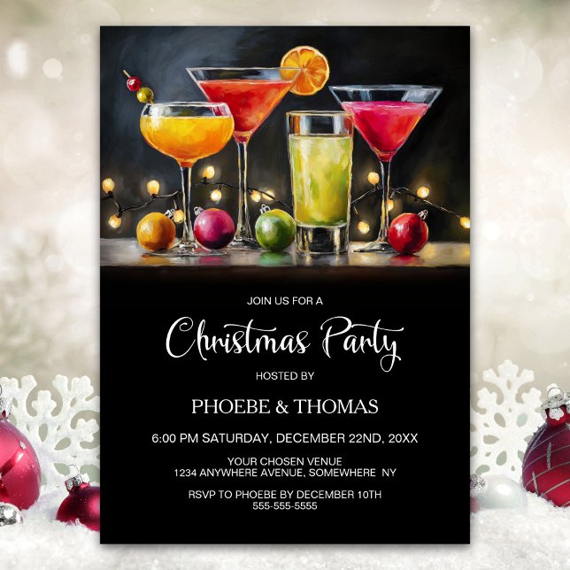 Invitation Cocktails Soirée de Noël (Créateur téléchargé)