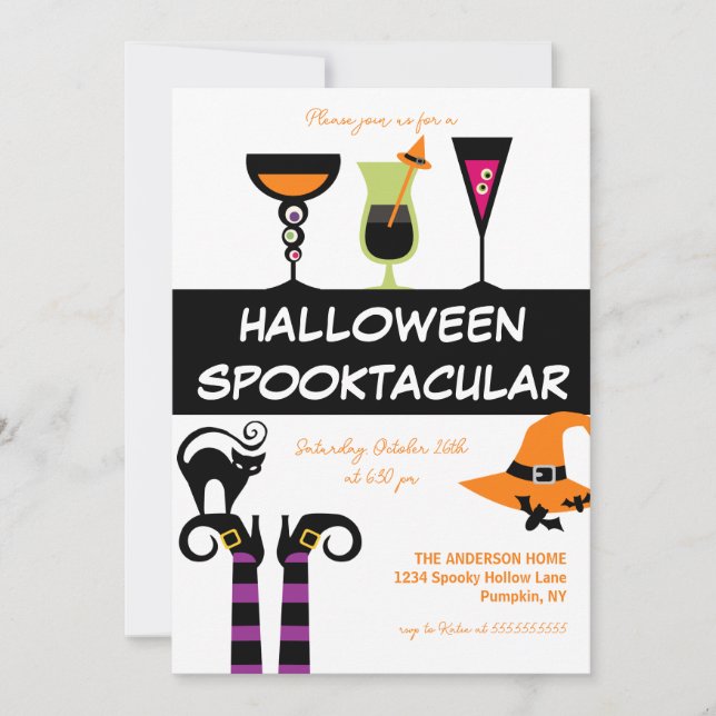 Invitation Cocktails Spooktacular Halloween Party (Devant)