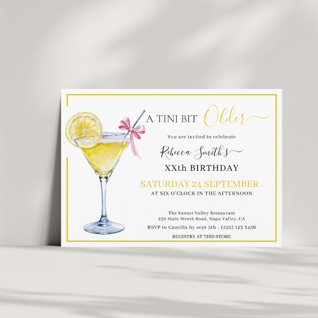 Invitation Cocotte cocktail de citron Un peu plus âgée pour s (Créateur téléchargé)