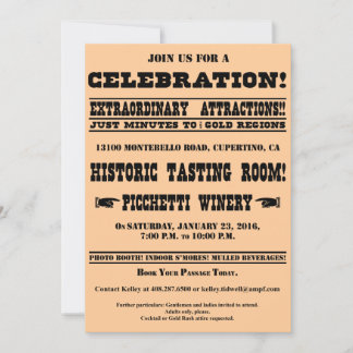 Invitation Code de poche Gold Rush de Californie - Personnali