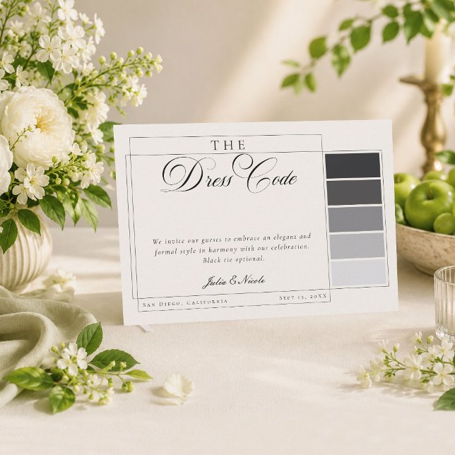 Invitation Code de tenue formelle calligraphie ivoire noir cl (Créateur téléchargé)