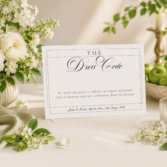 Invitation Code de tenue formelle calligraphie ivoire noir cl (Créateur téléchargé)
